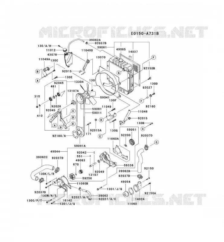 REFROIDISSEMENT Kawasaki Petits Moteurs FD FD620D FD MOTORS  FD620D-GS13
