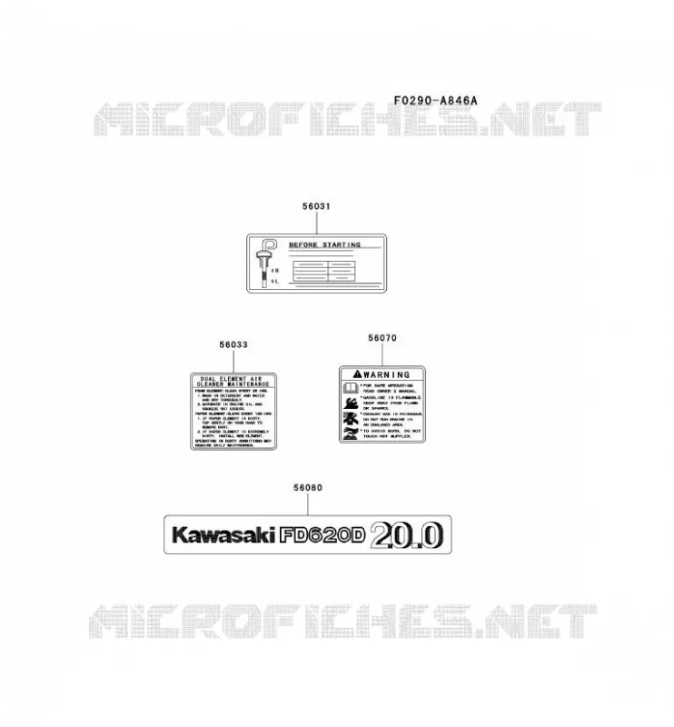 LABEL Kawasaki Petits Moteurs FD FD620D FD MOTORS  FD620D-GS18