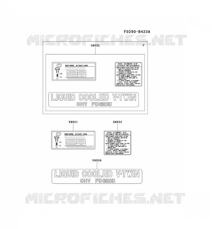 LABEL Kawasaki Petits Moteurs FD FD620D FD MOTORS  FD620D-GS22