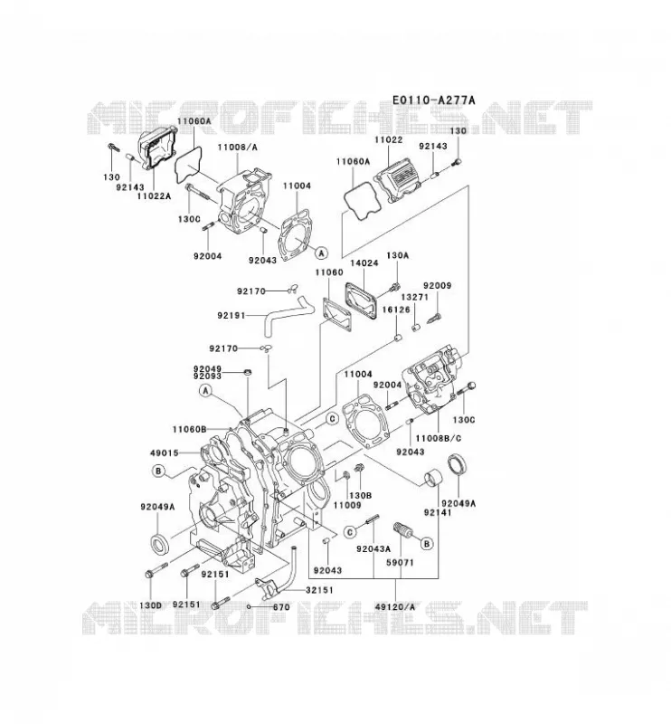 CULASSE/CARTER MOTEUR Kawasaki Petits Moteurs FD FD620D FD MOTORS  FD620D-HS11
