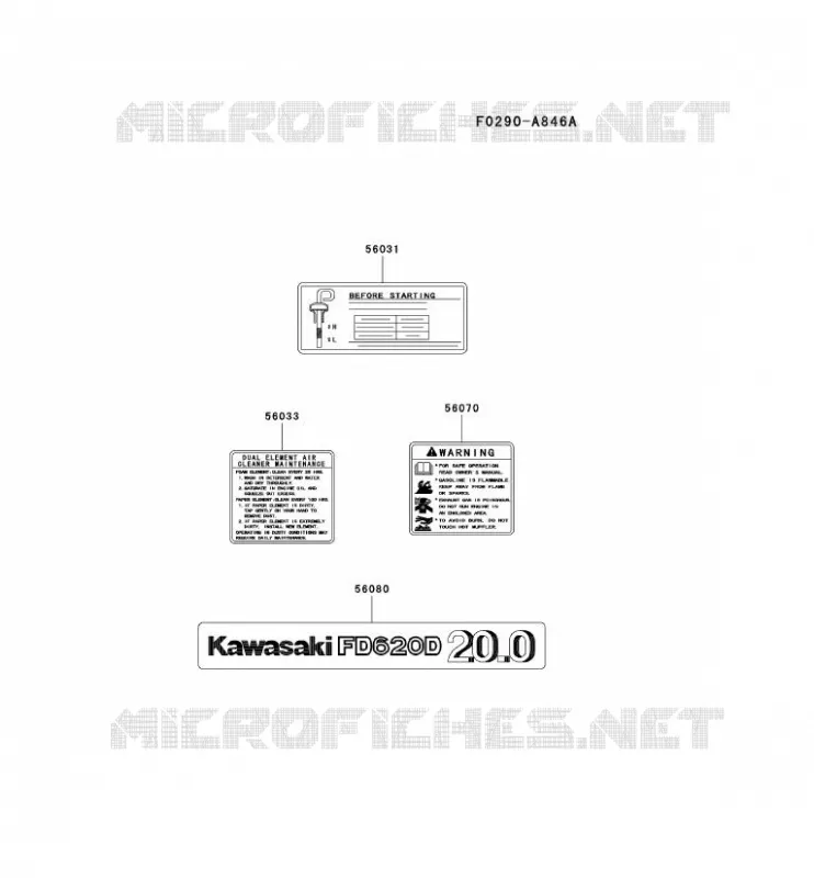 LABEL Kawasaki Petits Moteurs FD FD620D FD MOTORS  FD620D-MS12