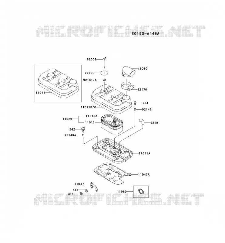 FILTRE &Agrave; AIR/POT D'&Egrave;CHAPPEMENT Kawasaki Petits Moteurs FD FD661D FD MOTORS  FD661D-BS05