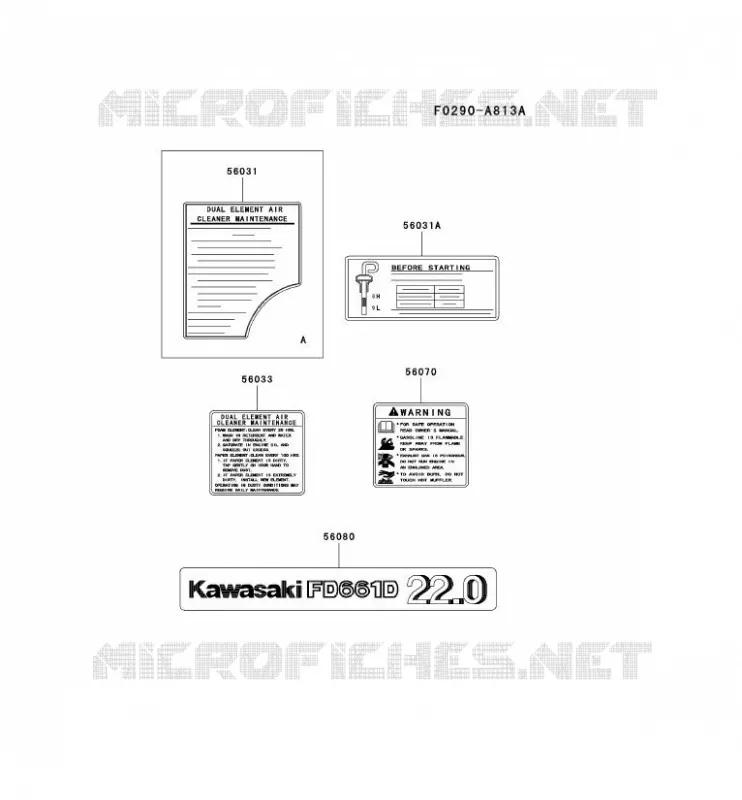 LABEL Kawasaki Petits Moteurs FD FD661D FD MOTORS  FD661D-CS00