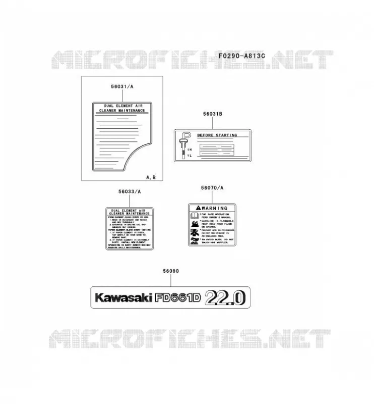 LABEL Kawasaki Petits Moteurs FD FD661D FD MOTORS  FD661D-CS01