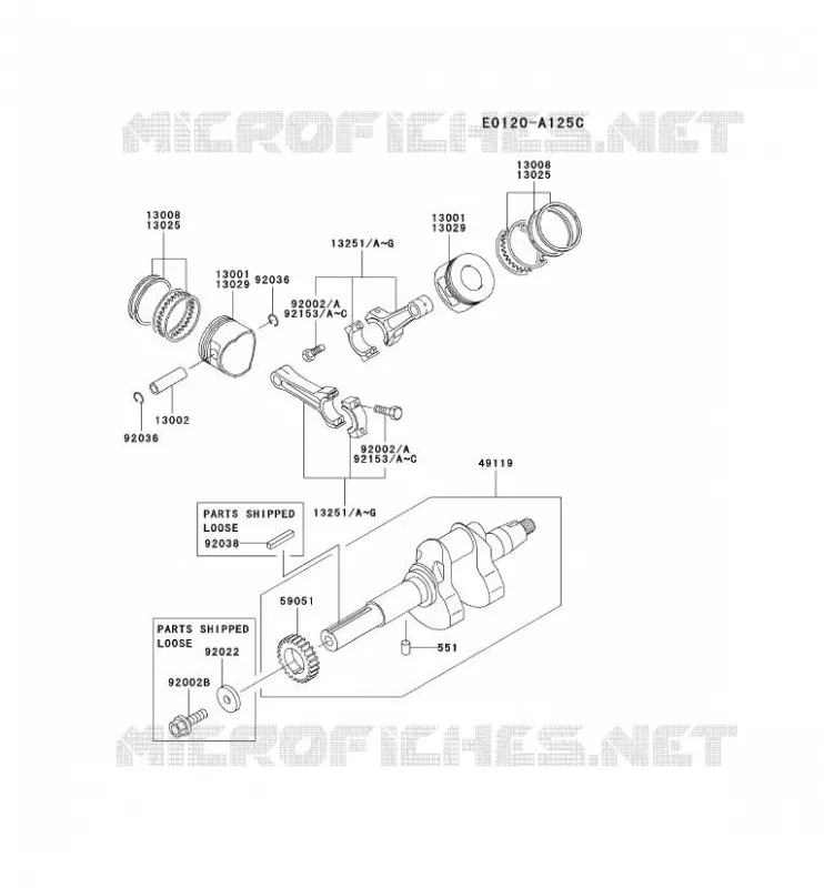 PISTON/VILEBREQUIN Kawasaki Petits Moteurs FD FD661D FD MOTORS  FD661D-CS02