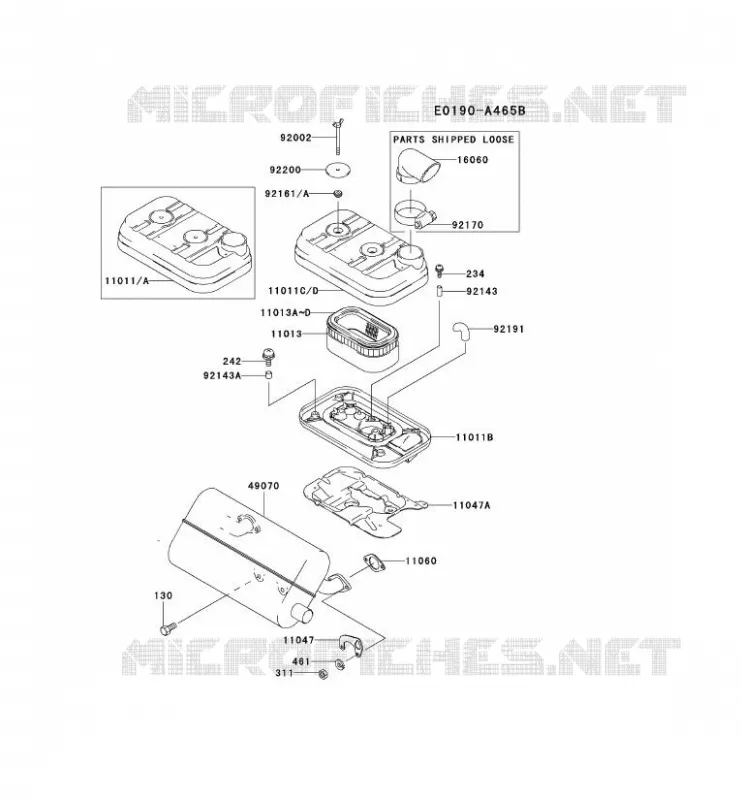 FILTRE &Agrave; AIR/POT D'&Egrave;CHAPPEMENT Kawasaki Petits Moteurs FD FD661D FD MOTORS  FD661D-DS02