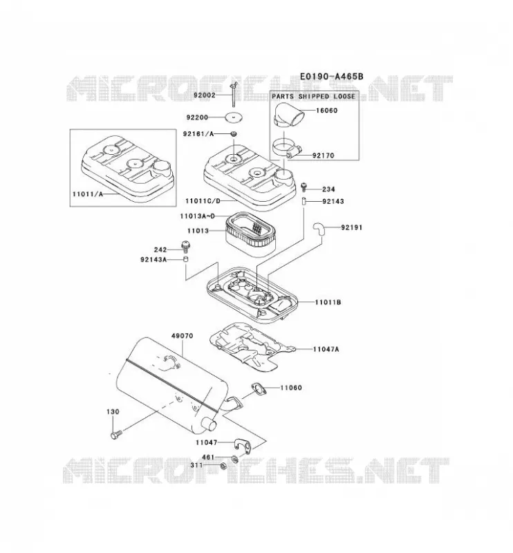 FILTRE &Agrave; AIR/POT D'&Egrave;CHAPPEMENT Kawasaki Petits Moteurs FD FD661D FD MOTORS  FD661D-ES02