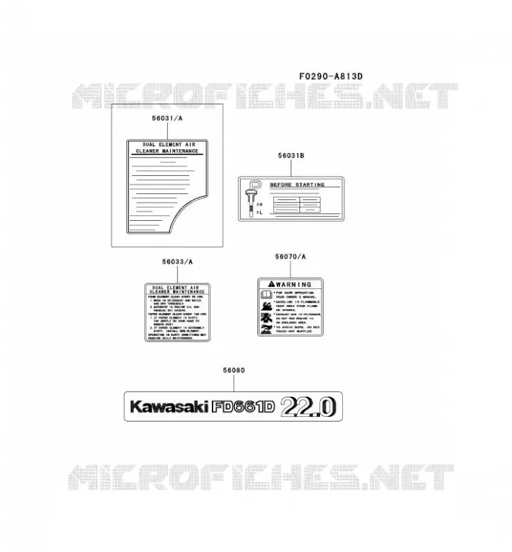 LABEL Kawasaki Petits Moteurs FD FD661D FD MOTORS  FD661D-ES02