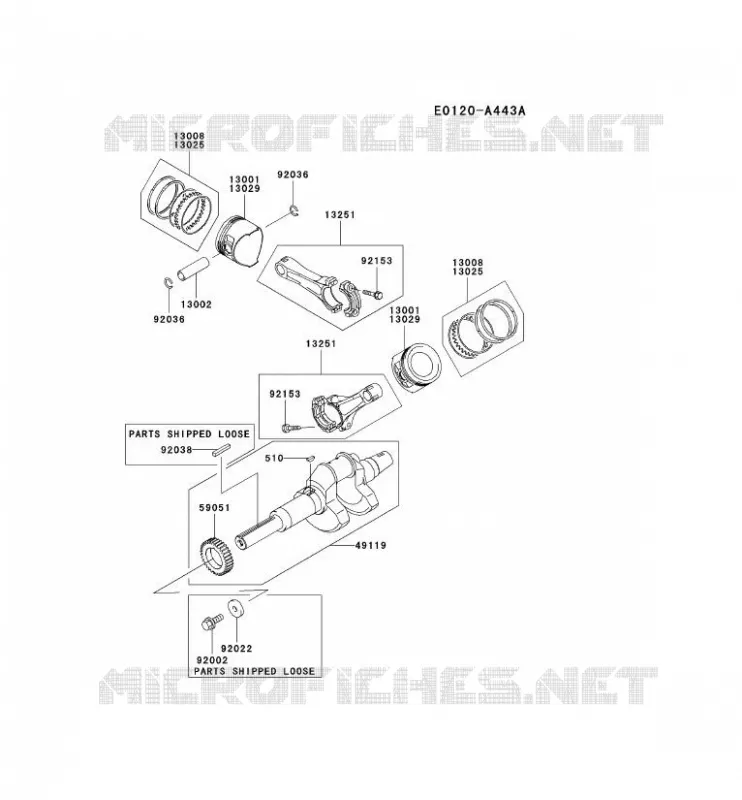 PISTON/VILEBREQUIN Kawasaki Petits Moteurs FD FD671D FD MOTORS  FD671D-FS00