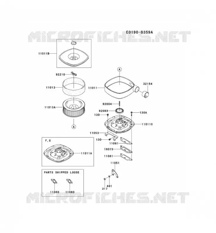 FILTRE &Agrave; AIR/POT D'&Egrave;CHAPPEMENT Kawasaki Petits Moteurs FD FD671D FD MOTORS  FD671D-FS02