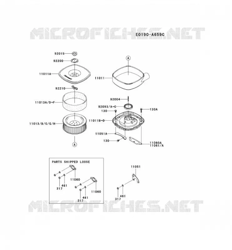FILTRE &Agrave; AIR/POT D'&Egrave;CHAPPEMENT Kawasaki Petits Moteurs FD FD711D FD MOTORS  FD711D-CS01