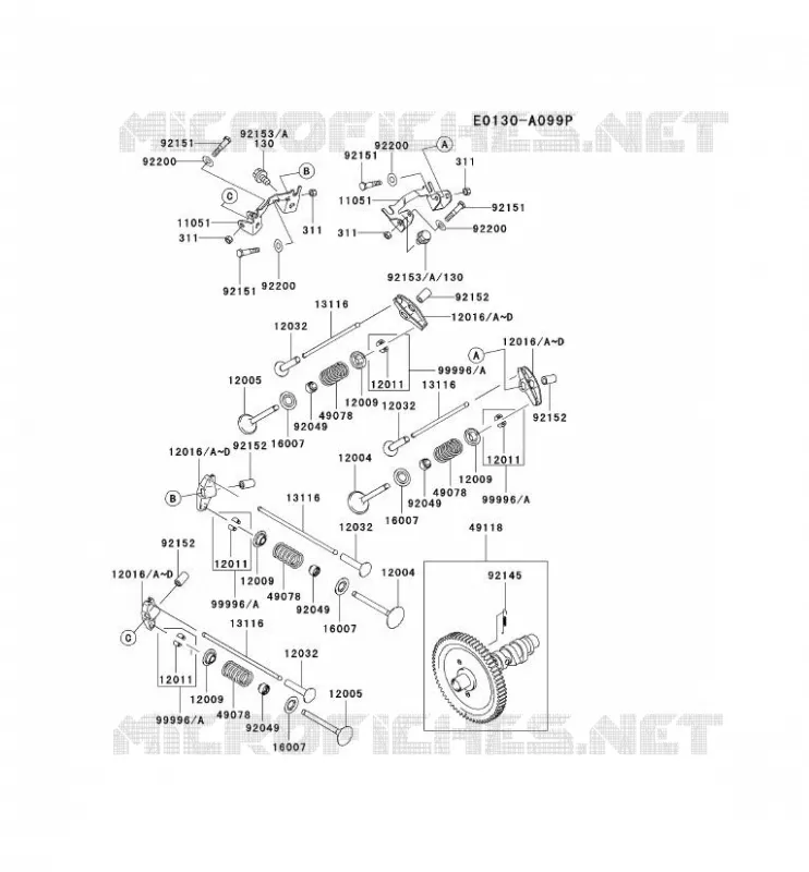 SOUPAPE/ARBRE A CAME Kawasaki Petits Moteurs FD FD711D FD MOTORS  FD711D-DS01