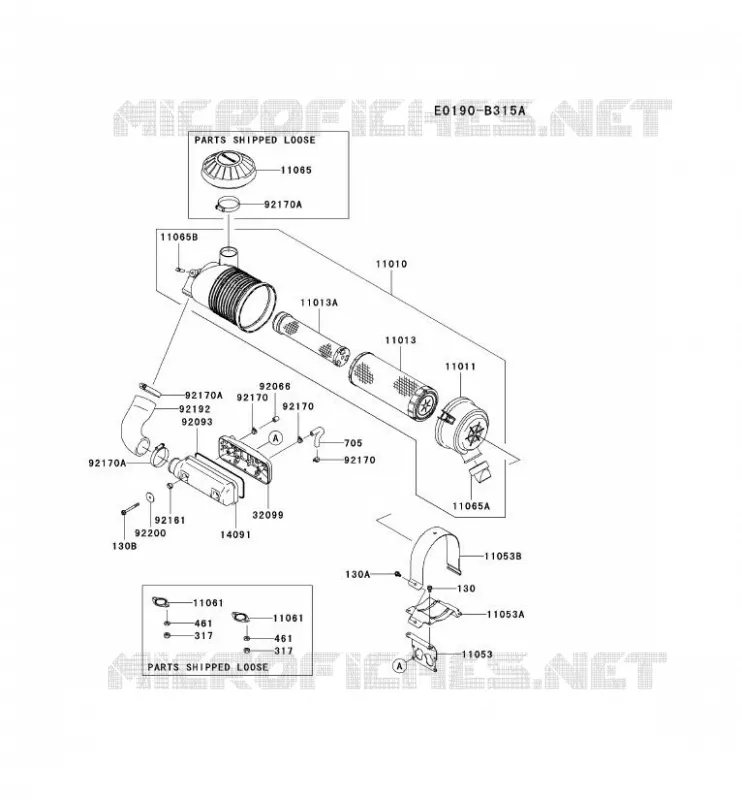 FILTRE &Agrave; AIR/POT D'&Egrave;CHAPPEMENT Kawasaki Petits Moteurs FD FD731V FD MOTORS  FD731V-AS01