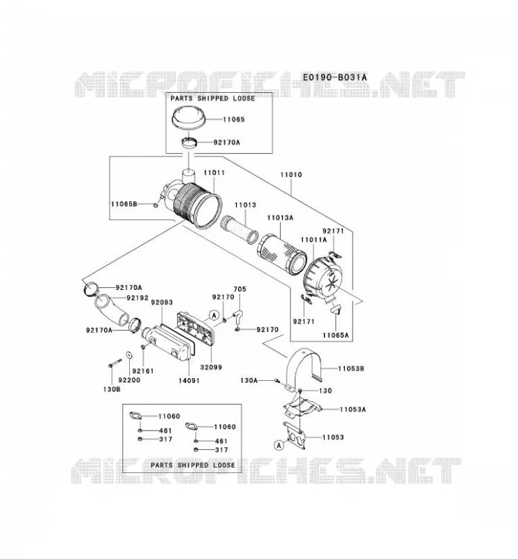 FILTRE &Agrave; AIR/POT D'&Egrave;CHAPPEMENT Kawasaki Petits Moteurs FD FD731V FD MOTORS  FD731V-AS07