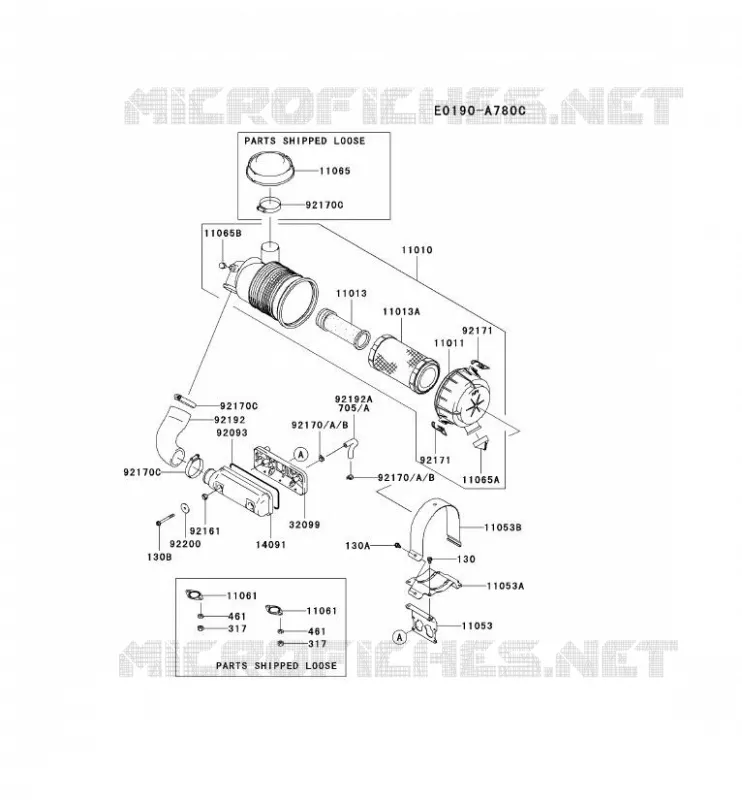 FILTRE &Agrave; AIR/POT D'&Egrave;CHAPPEMENT Kawasaki Petits Moteurs FD FD731V FD MOTORS  FD731V-BS00