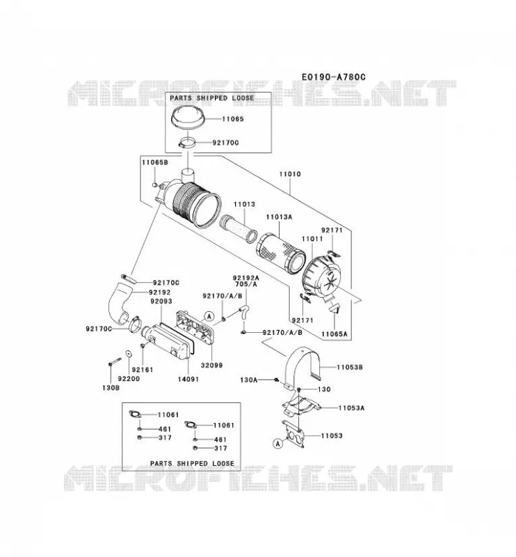 FILTRE &Agrave; AIR/POT D'&Egrave;CHAPPEMENT Kawasaki Petits Moteurs FD FD731V FD MOTORS  FD731V-BS05