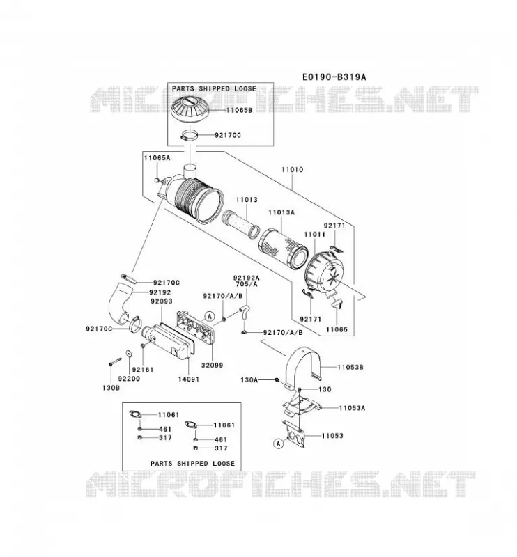 FILTRE &Agrave; AIR/POT D'&Egrave;CHAPPEMENT Kawasaki Petits Moteurs FD FD731V FD MOTORS  FD731V-CS01