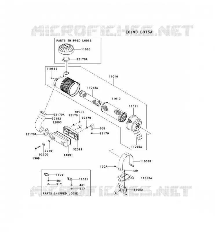 FILTRE &Agrave; AIR/POT D'&Egrave;CHAPPEMENT Kawasaki Petits Moteurs FD FD731V FD MOTORS  FD731V-CS01