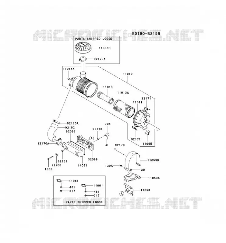 FILTRE &Agrave; AIR/POT D'&Egrave;CHAPPEMENT Kawasaki Petits Moteurs FD FD731V FD MOTORS  FD731V-ES04