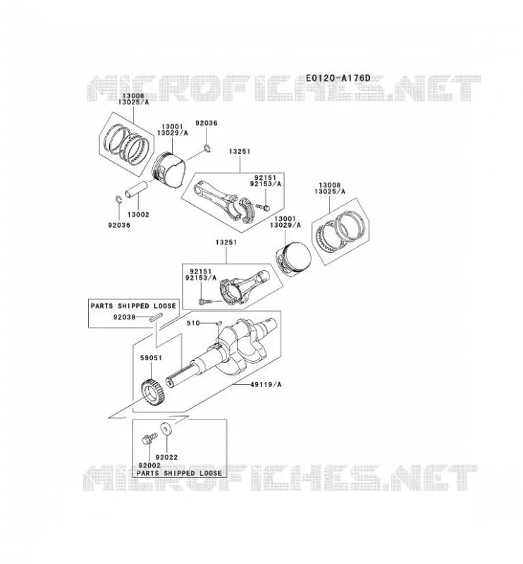 PISTON/VILEBREQUIN Kawasaki Petits Moteurs FD FD750D FD MOTORS  FD750D-AS02