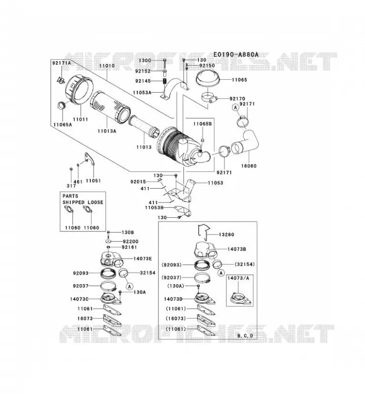 FILTRE &Agrave; AIR/POT D'&Egrave;CHAPPEMENT Kawasaki Petits Moteurs FD FD750D FD MOTORS  FD750D-AS07