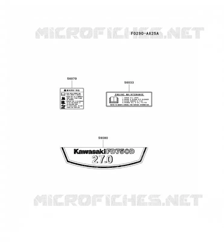LABEL Kawasaki Petits Moteurs FD FD750D FD MOTORS  FD750D-AS09