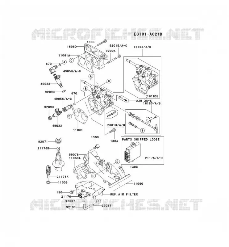 PIECE CARBURATEUR Kawasaki Petits Moteurs FD FD750D FD MOTORS  FD750D-AS12