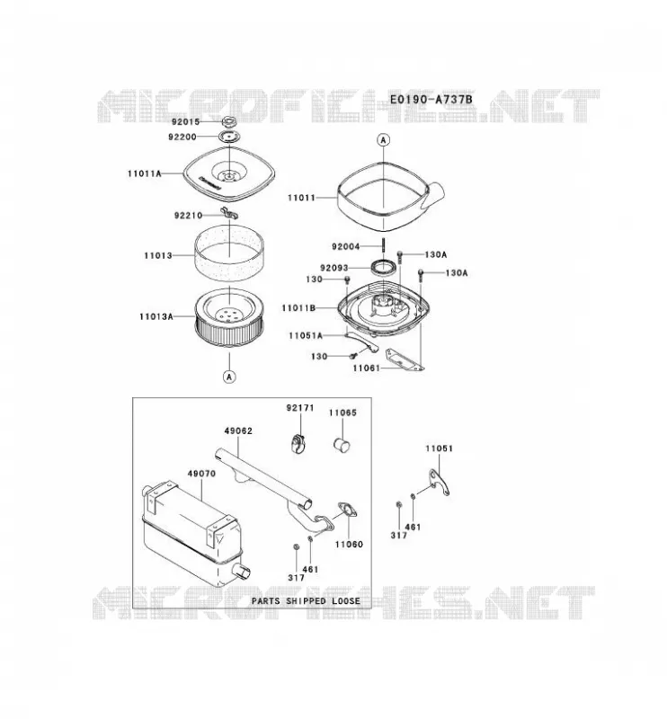 FILTRE &Agrave; AIR/POT D'&Egrave;CHAPPEMENT Kawasaki Petits Moteurs FD FD750D FD MOTORS  FD750D-BS01
