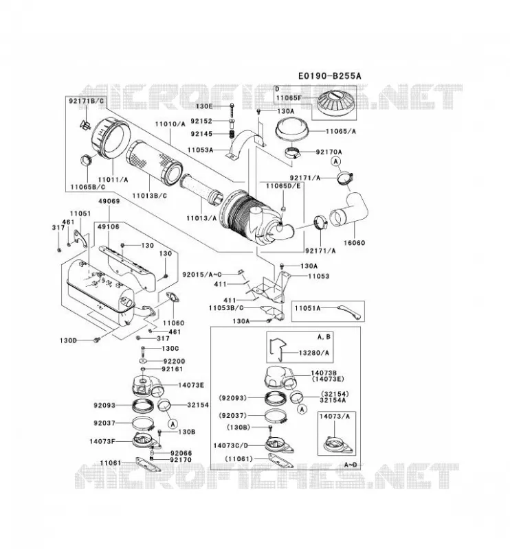 FILTRE &Agrave; AIR/POT D'&Egrave;CHAPPEMENT Kawasaki Petits Moteurs FD FD750D FD MOTORS  FD750D-CS06
