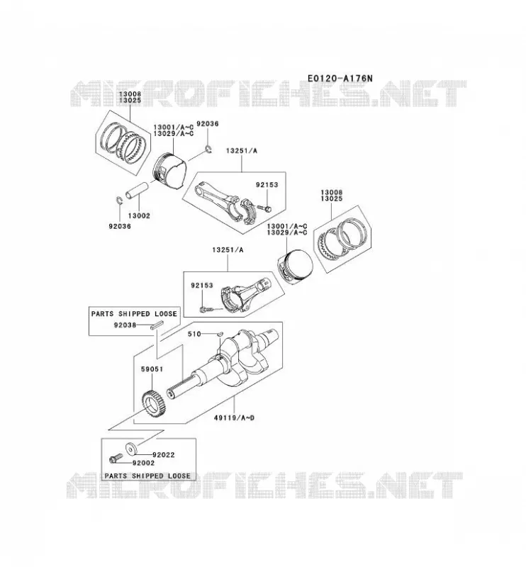 PISTON/VILEBREQUIN Kawasaki Petits Moteurs FD FD750D FD MOTORS  FD750D-CS06
