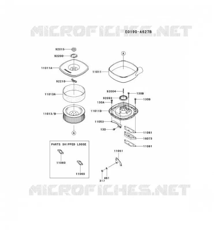 FILTRE &Agrave; AIR/POT D'&Egrave;CHAPPEMENT Kawasaki Petits Moteurs FD FD750D FD MOTORS  FD750D-DS07