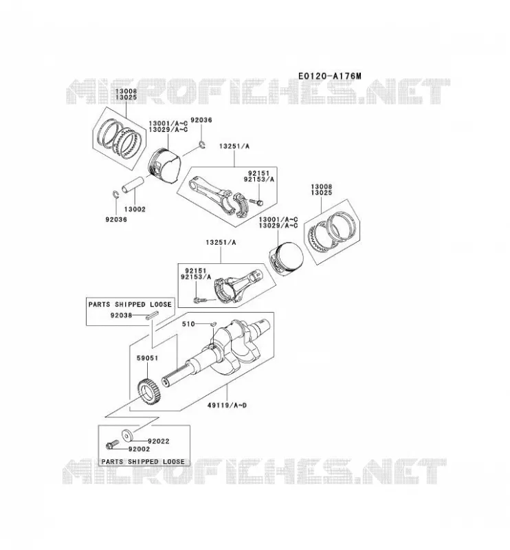 PISTON/VILEBREQUIN Kawasaki Petits Moteurs FD FD750D FD MOTORS  FD750D-ES00