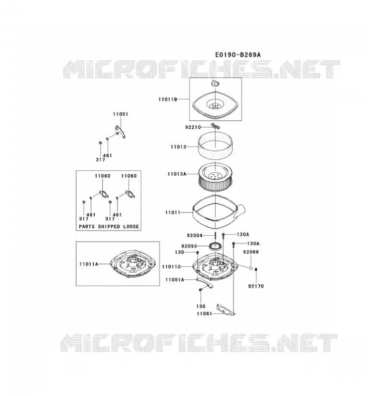 FILTRE &Agrave; AIR/POT D'&Egrave;CHAPPEMENT Kawasaki Petits Moteurs FD FD750D FD MOTORS  FD750D-ES02
