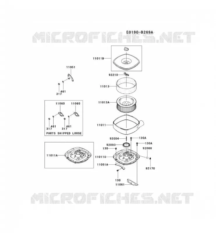 FILTRE &Agrave; AIR/POT D'&Egrave;CHAPPEMENT Kawasaki Petits Moteurs FD FD750D FD MOTORS  FD750D-FS02