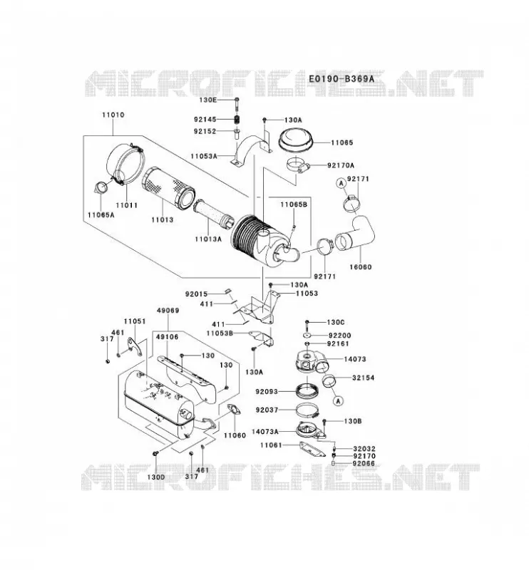 FILTRE &Agrave; AIR/POT D'&Egrave;CHAPPEMENT Kawasaki Petits Moteurs FD FD750D FD MOTORS  FD750D-FS06