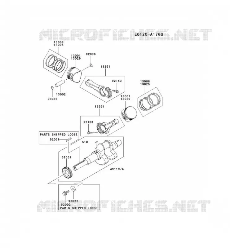 PISTON/VILEBREQUIN Kawasaki Petits Moteurs FD FD791D FD MOTORS  FD791D-AS01