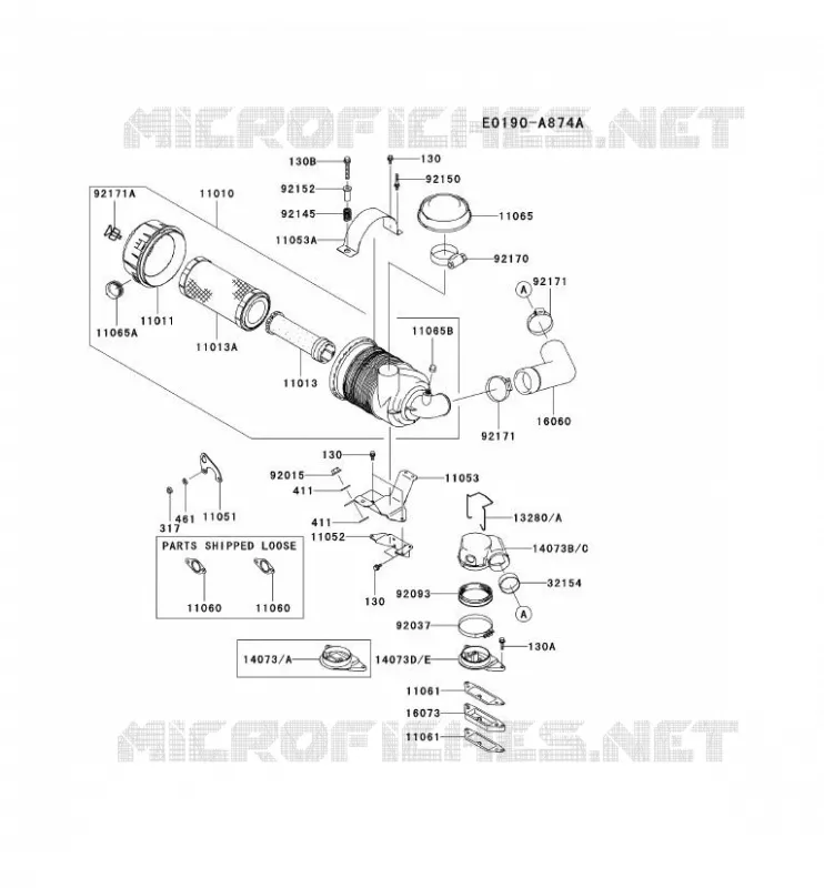FILTRE &Agrave; AIR/POT D'&Egrave;CHAPPEMENT Kawasaki Petits Moteurs FD FD791D FD MOTORS  FD791D-AS02