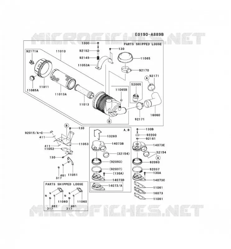 FILTRE &Agrave; AIR/POT D'&Egrave;CHAPPEMENT Kawasaki Petits Moteurs FD FD791D FD MOTORS  FD791D-AS04