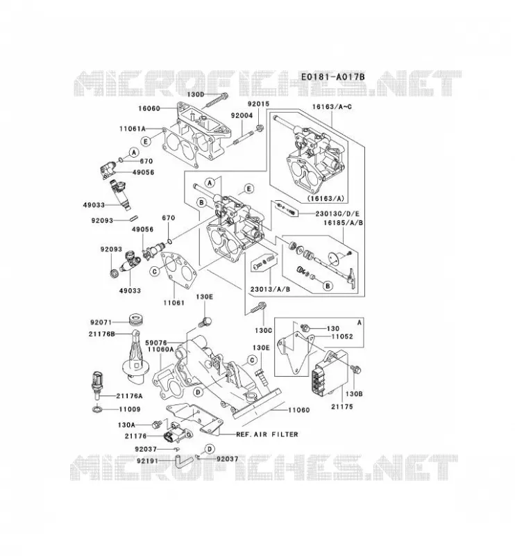 PIECE CARBURATEUR Kawasaki Petits Moteurs FD FD791D FD MOTORS  FD791D-AS05