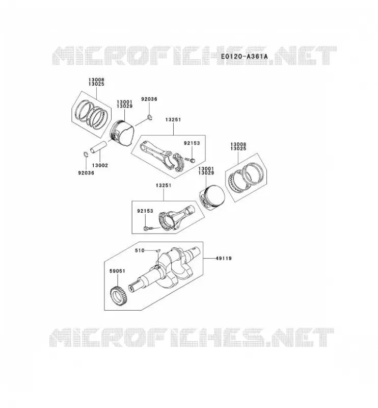 PISTON/VILEBREQUIN Kawasaki Petits Moteurs FD FD791D FD MOTORS  FD791D-AS07