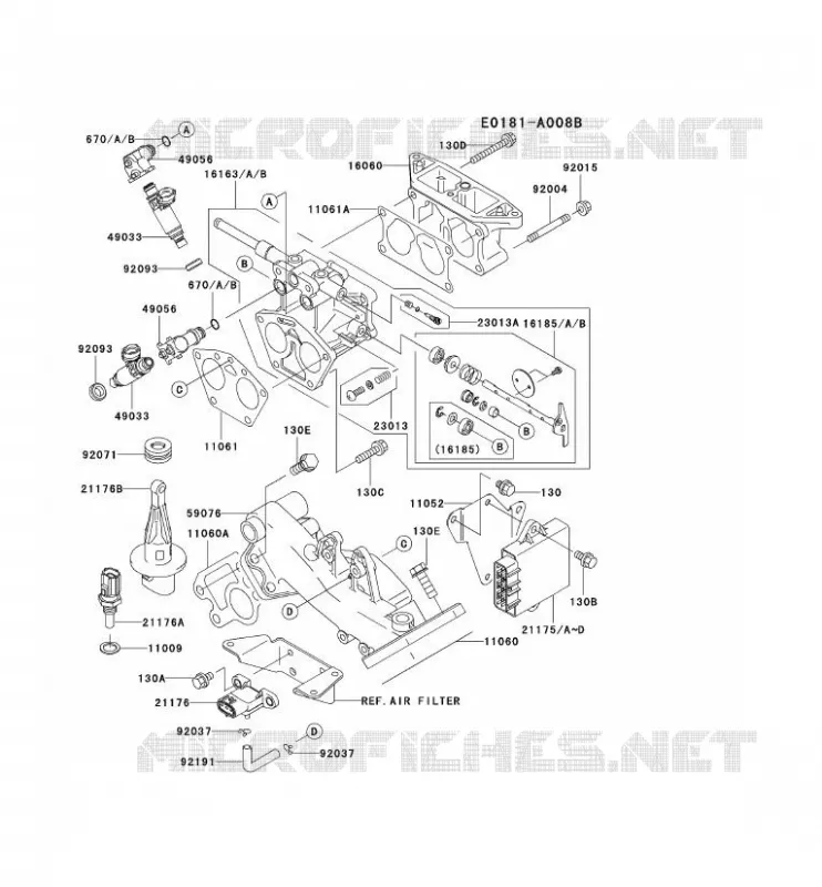PIECE CARBURATEUR Kawasaki Petits Moteurs FD FD791D FD MOTORS  FD791D-BS00