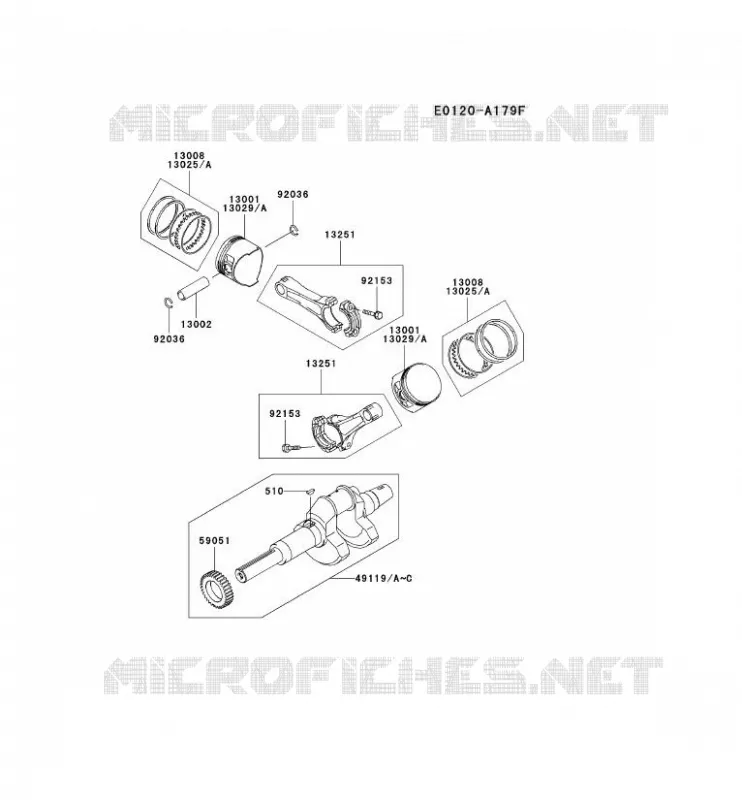 PISTON/VILEBREQUIN Kawasaki Petits Moteurs FD FD791D FD MOTORS  FD791D-BS02