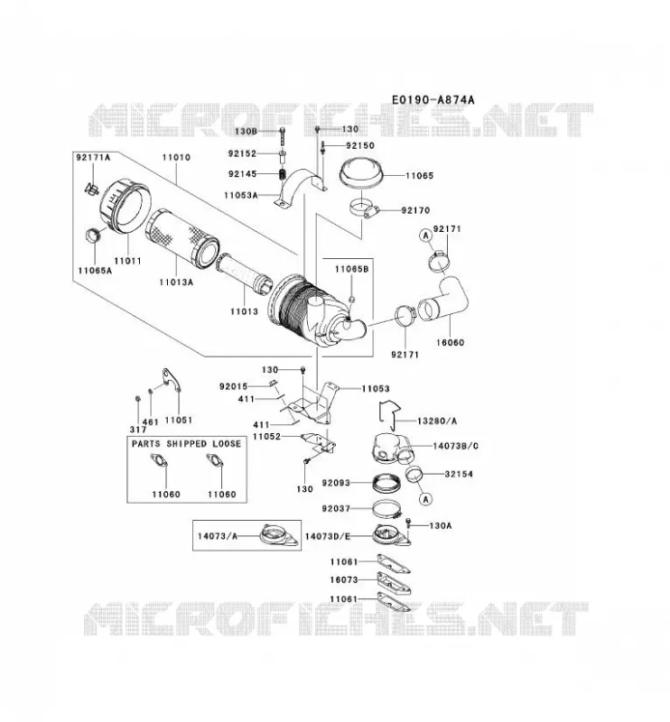 FILTRE &Agrave; AIR/POT D'&Egrave;CHAPPEMENT Kawasaki Petits Moteurs FD FD791D FD MOTORS  FD791D-ES02