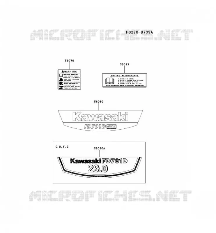 LABEL Kawasaki Petits Moteurs FD FD791D FD MOTORS  FD791D-FS00