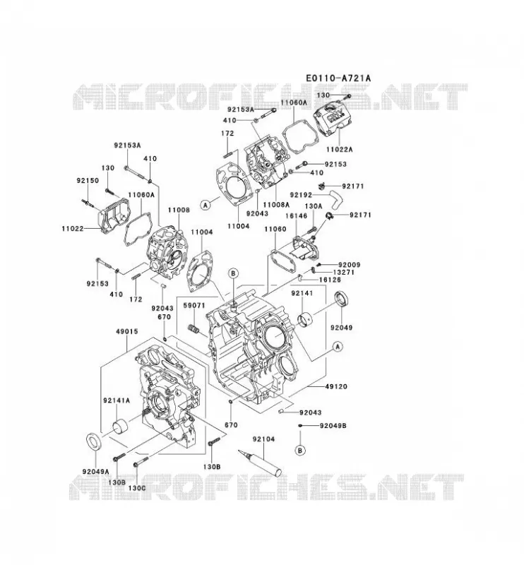 CULASSE/CARTER MOTEUR Kawasaki Petits Moteurs FD FD851D FD MOTORS  FD851D-AS00