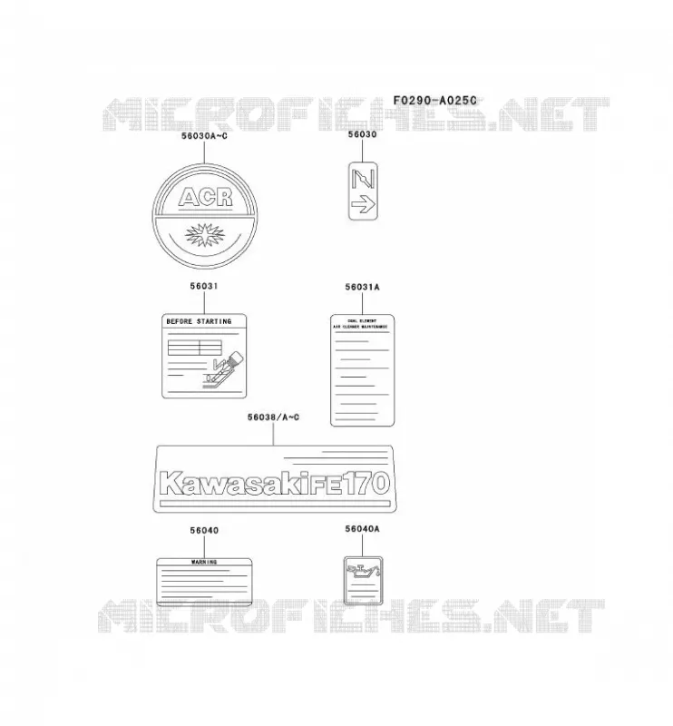 LABEL Kawasaki Petits Moteurs FE FE170D FE MOTORS  FE170D-AS00