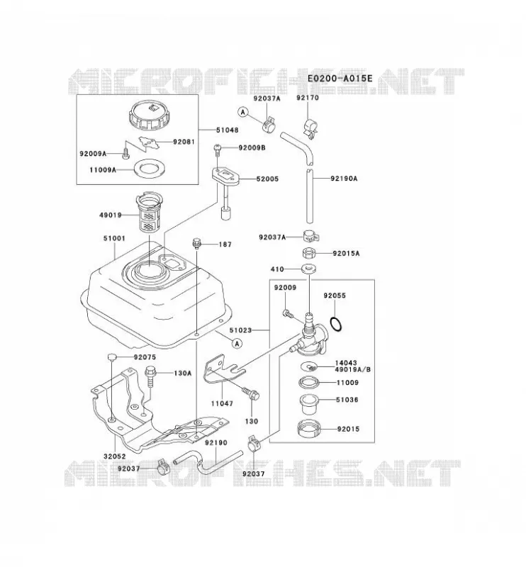 RESERVOIR CARBURANT/ROBINET Kawasaki Petits Moteurs FE FE170D FE MOTORS  FE170D-AS01