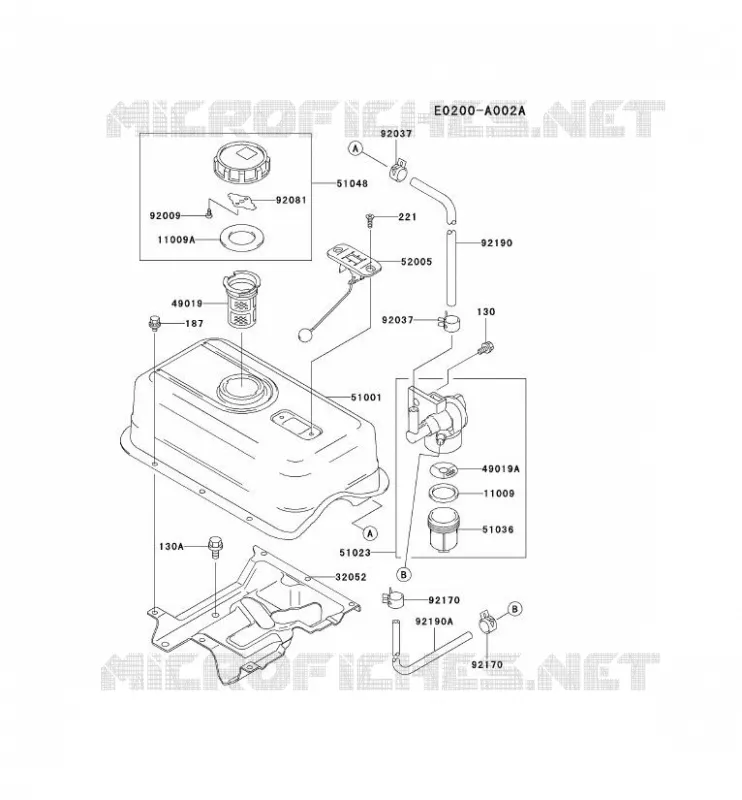 RESERVOIR CARBURANT/ROBINET Kawasaki Petits Moteurs FE FE250D FE MOTORS  FE250D-AS04