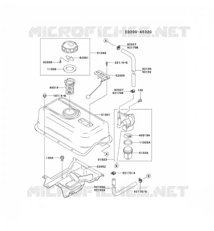 RESERVOIR CARBURANT/ROBINET Kawasaki Petits Moteurs FE FE250D FE MOTORS  FE250D-AS09