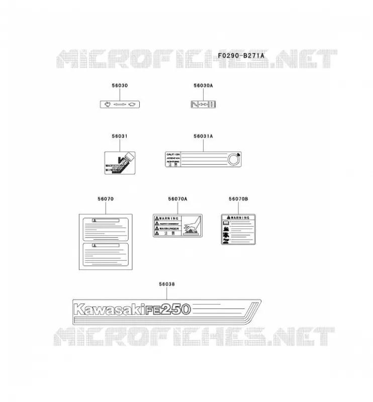 LABEL Kawasaki Petits Moteurs FE FE250D FE MOTORS  FE250D-BG81